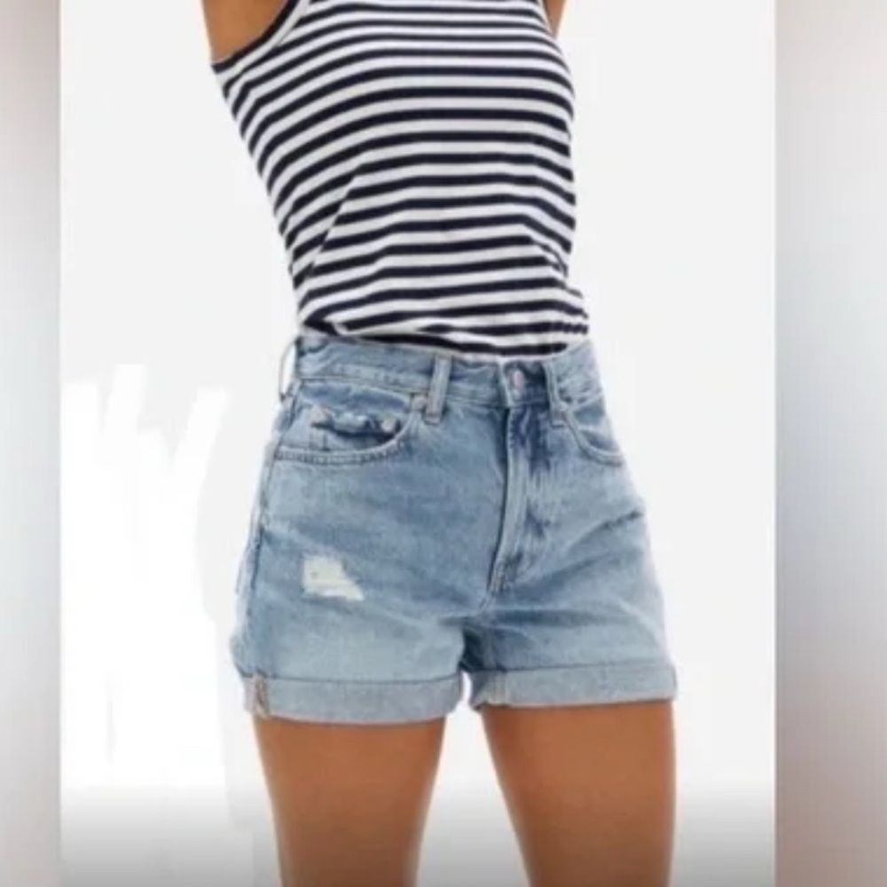 Everlane Light Blue Denim Rolled Hem Shorts